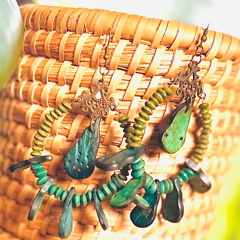 Coconut Shell 🥥 Statement Earrings - Handmade